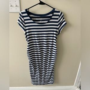 Blue/white striped maternity dress